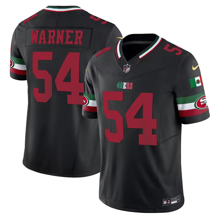 Men’s balck San Francisco 49ers #54 Fred Warner Mexico Vapor Stitched Jersey