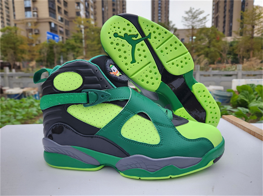 Men's Green/Black Running Weapon Air Jordan 8 Shoes 007