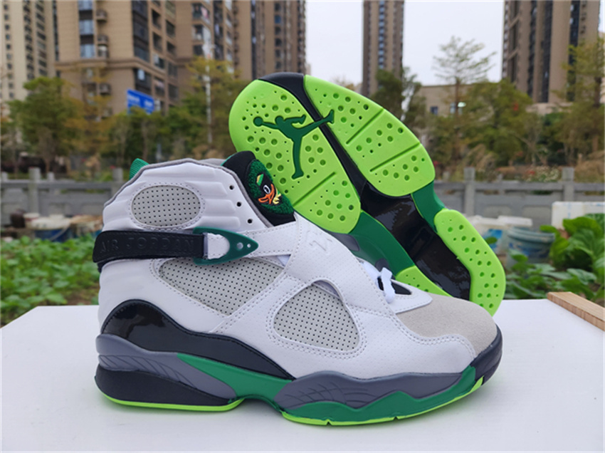 Men's Grey/White Running Weapon Air Jordan 8 Shoes 009