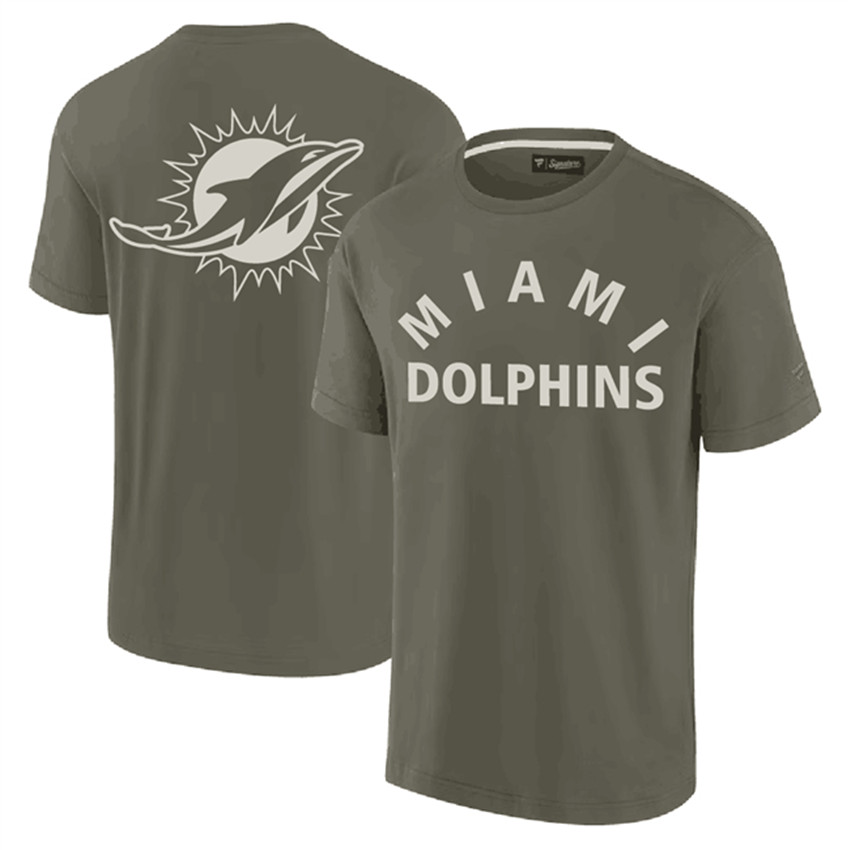 Men's Olive Miami Dolphins Elements Super Soft Short Sleeve T-Shirt