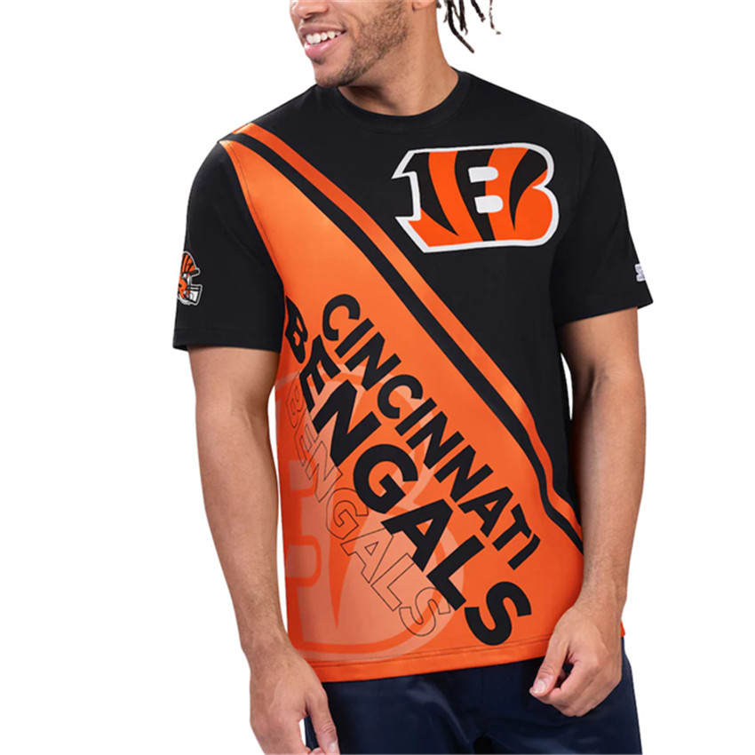 Men's Black/Orange Cincinnati Bengals Finish Line Extreme Graphic T-Shirt