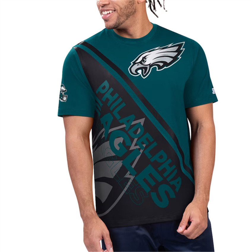 Men's Green/Black Philadelphia Eagles Midnight Finish Line Extreme Graphic T-Shirt