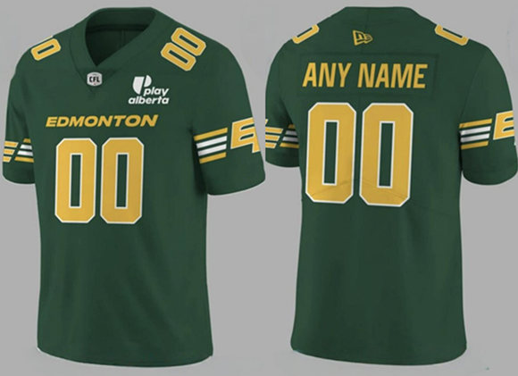 Men's Green Edmonton Elks Active Player Custom Special New 2025 Home Football Stitched Jersey