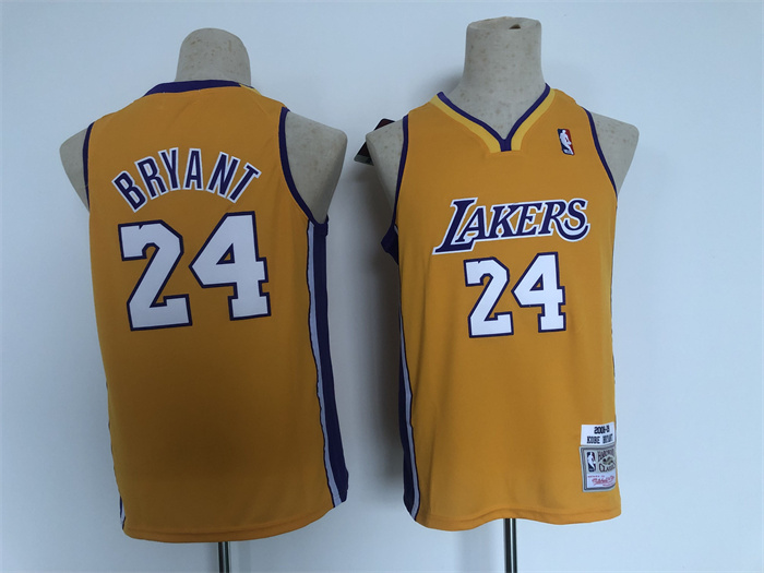 Youth Yellow Los Angeles Lakers #24 Kobe Bryant Stitched Basketball Jersey