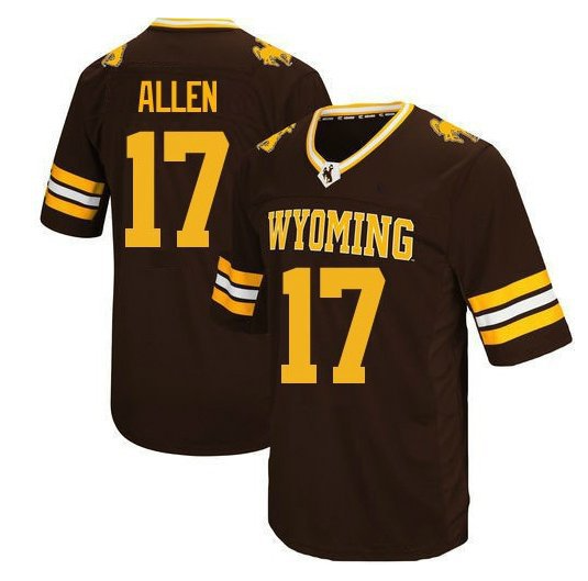 Men's Brown  Wyoming Cowboys Custom Stitched College Football Jersey
