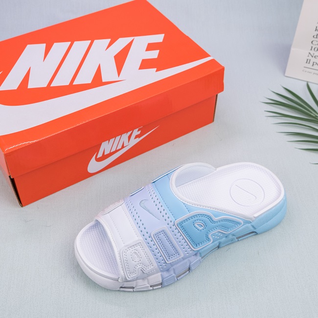 Women's Blue/White Air Uptempo Camo Uptempo Slide 002