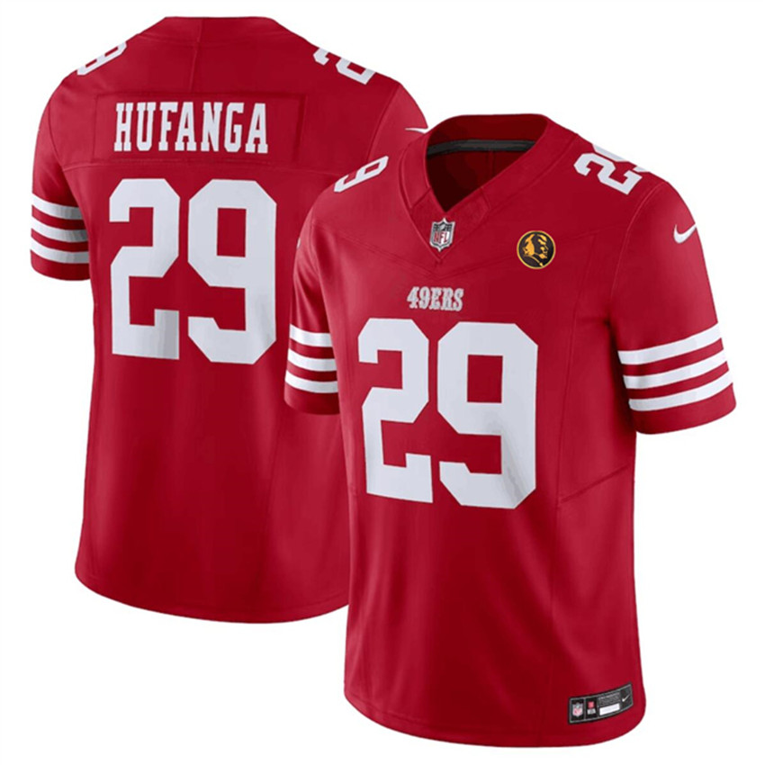 Men's Red San Francisco 49ers #29 Talanoa Hufanga 2023 F.U.S.E. With John Madden Patch Vapor Limited Stitched Football Jersey
