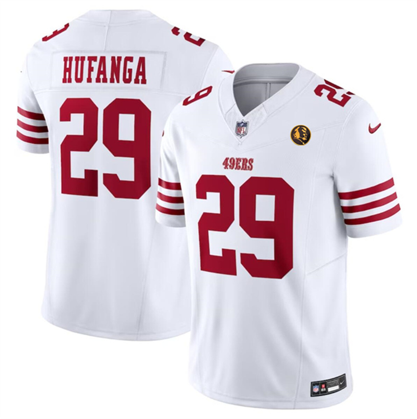Men's White San Francisco 49ers #29 Talanoa Hufanga 2023 F.U.S.E. With John Madden Patch Vapor Limited Stitched Football Jersey