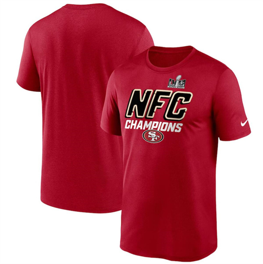 Men's Scarlet San Francisco 49ers 2023 NFC Champions Iconic T-Shirt