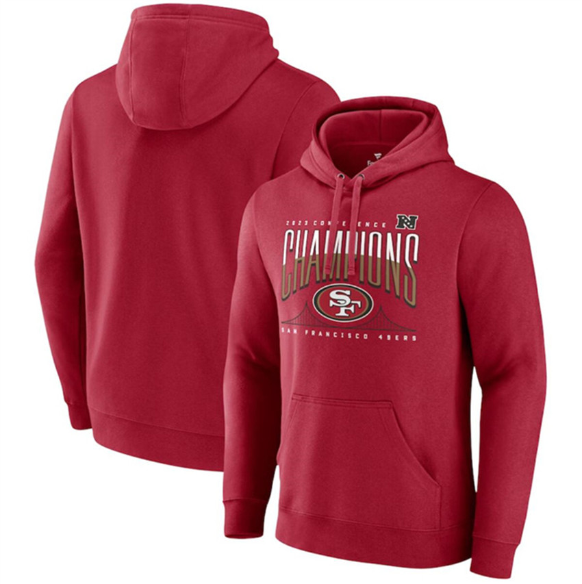 Men's Scarlet San Francisco 49ers 2023 NFC Champions Hometown Pullover Hoodie