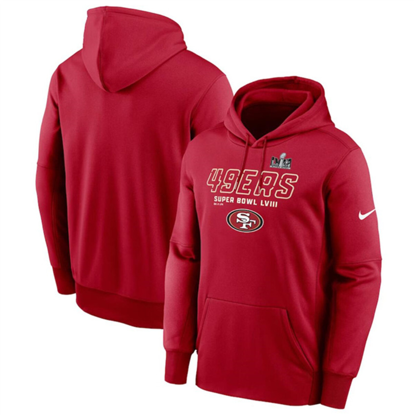 Men's Scarlet San Francisco 49ers Super Bowl LVIII Iconic Pullover Hoodie