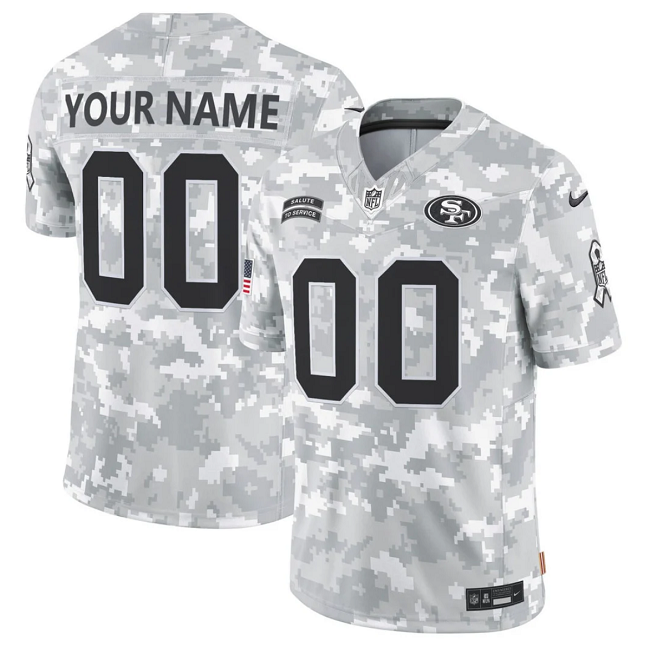 Men's Arctic Camo San Francisco 49ers Active Player Custom 2024 F.U.S.E Salute to Service Limited Stitched Football Jersey