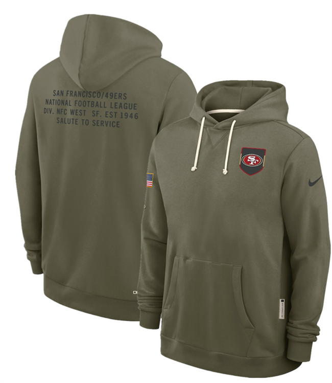 Men's Olive San Francisco 49ers 2025 Salute to Service Pullover Hoodie