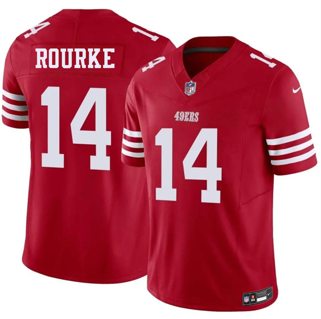 Men's Red San Francisco 49ers #14 Kurtis Rourke 2026 F.U.S.E. Vapor Untouchable Limited Stitched Football Jersey