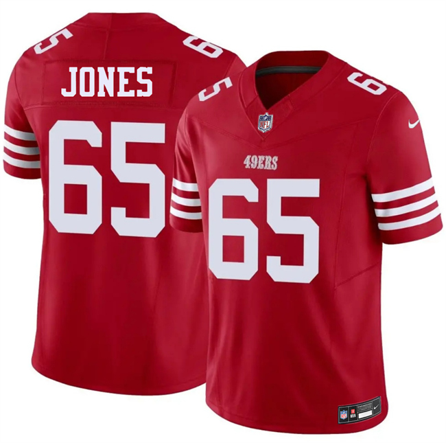 Men's Red San Francisco 49ers #65 Robert Jones 2026 F.U.S.E. Vapor Untouchable Limited Stitched Football Jersey