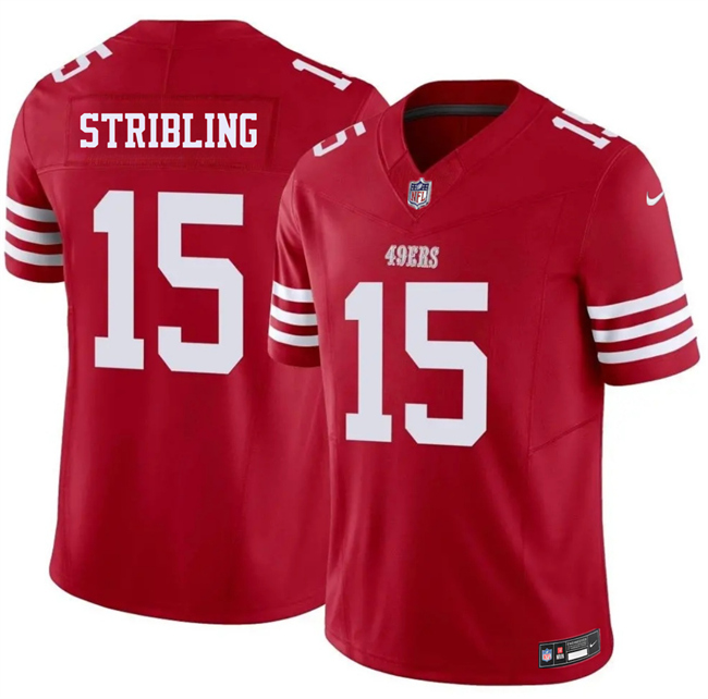 Men's Red San Francisco 49ers #15 De'Zhaun Stribling 2026 F.U.S.E. Vapor Untouchable Limited Stitched Football Jersey