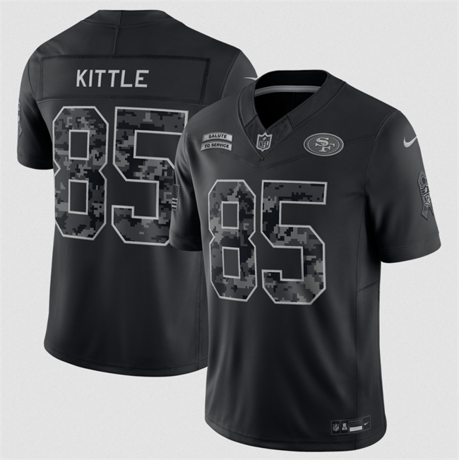 Men's Black San Francisco 49ers #85 George Kittle F.U.S.E. 2026 Salute To Service Limited Stitched Football Jersey