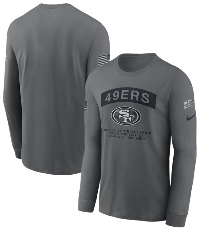 Men's Gray San Francisco 49ers 2026 Salute to Service Long Sleeve T-Shirt