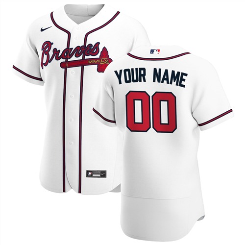 Men's White Atlanta Braves ACTIVE PLAYER Custom Stitched Baseball Jersey
