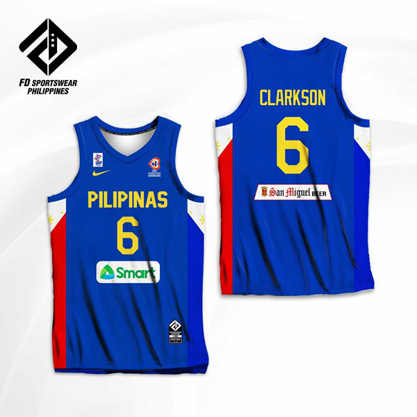 Men's Gilas Pilipinas Custom 2022 World Cup Royal Stitched Basketball Jersey