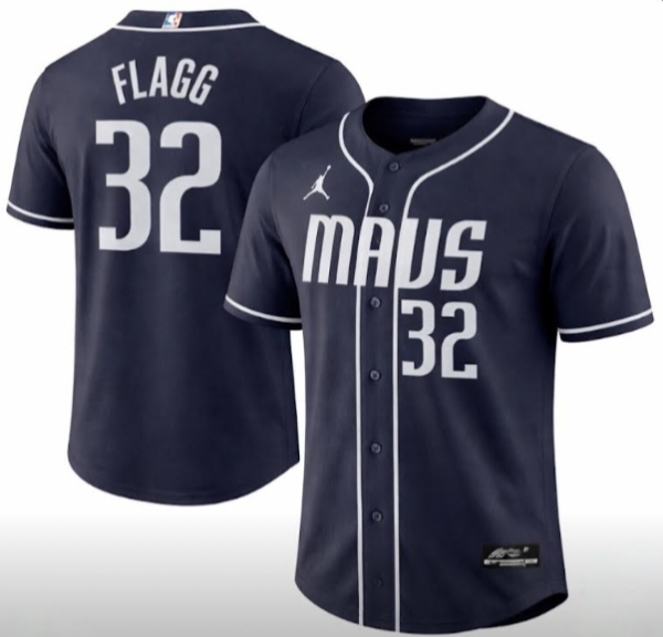 Men's Navy Dallas Mavericks #32 Cooper Flagg Baseball Jersey