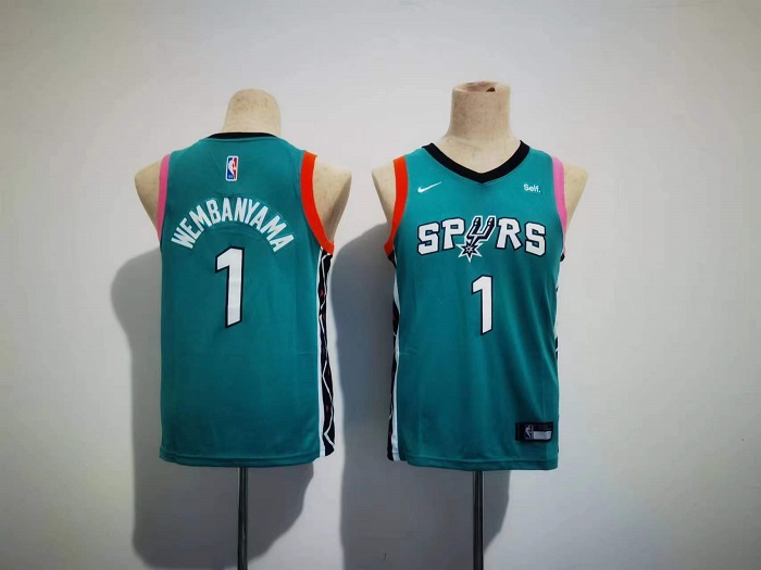 Youth Teal San Antonio Spurs #1 Victor Wembanyama City Edition Stitched Football Jersey