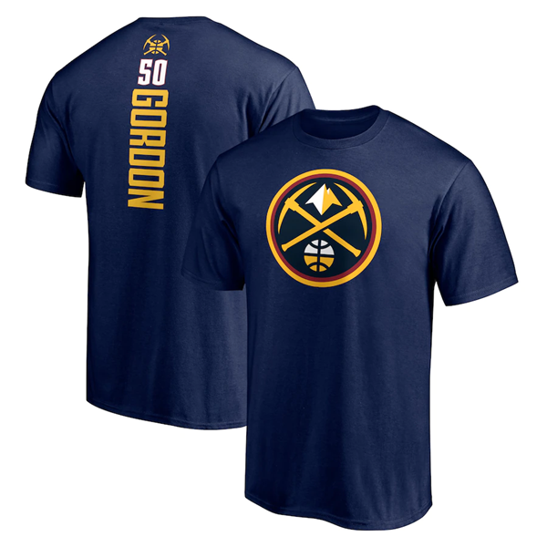 Men's Navy Denver Nuggets #50 Aaron Gordon Name & Number T-Shirt