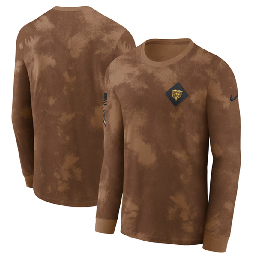 Men's Brown Chicago Bears 2023 Salute To Service Long Sleeve T-Shirt