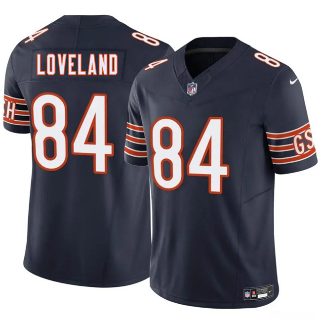 Men's Navy Chicago Bears #84 Colston Loveland 2025 Draft F.U.S.E. Vapor Untouchable Limited Stitched Football Jersey
