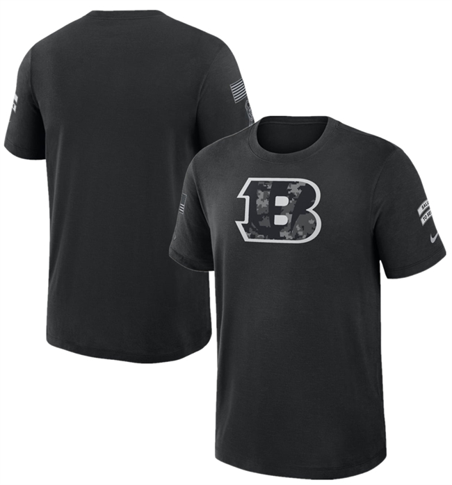 Men's Black Cincinnati Bengals 2026 Salute to Service Slub T-Shirt