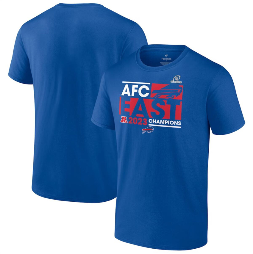 Men's Royal Buffalo Bills 2023 AFC East Division Champions Conquer T-Shirt