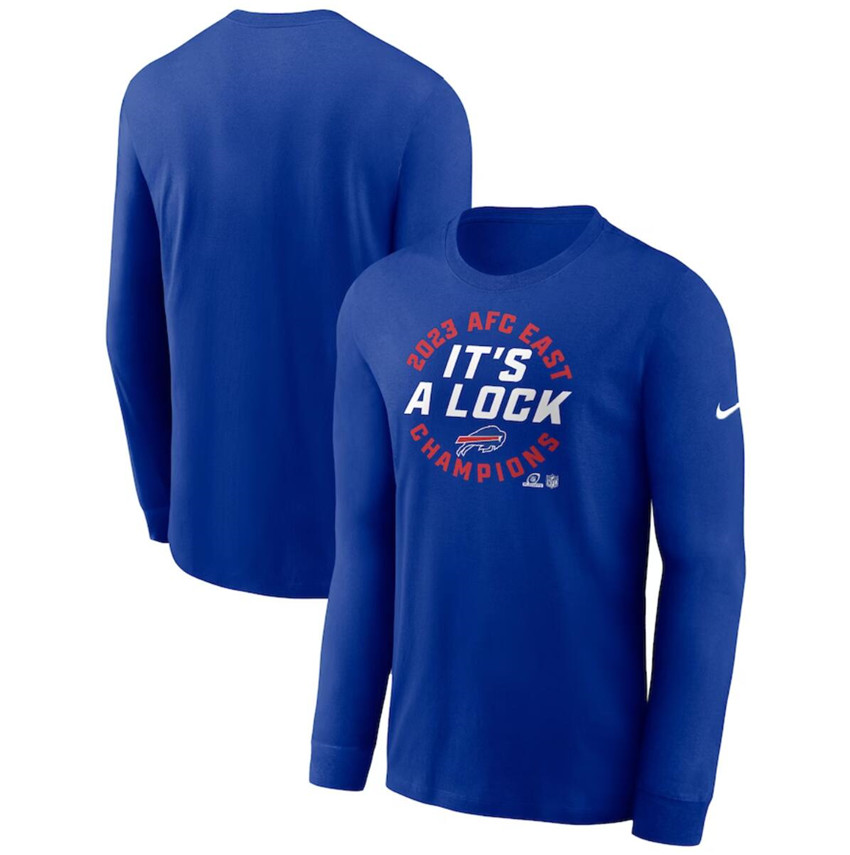 Men's Royal Buffalo Bills 2023 AFC East Division Champions Locker Room Trophy Collection Long Sleeve T-Shirt