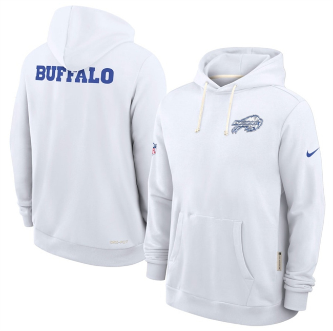 Men's White Buffalo Bills 2025 Rivalries Collection Standard Issue Sideline Dri-FIT Hoodie