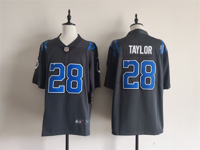 Men's Dark Gray Indianapolis Colts #28 Jonathan Taylor 2026 Rivalries Collection Limited Stitched Football Jersey