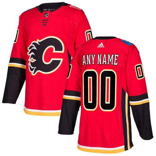 Men's Red Flames Personalized Custom Home NHL Jersey