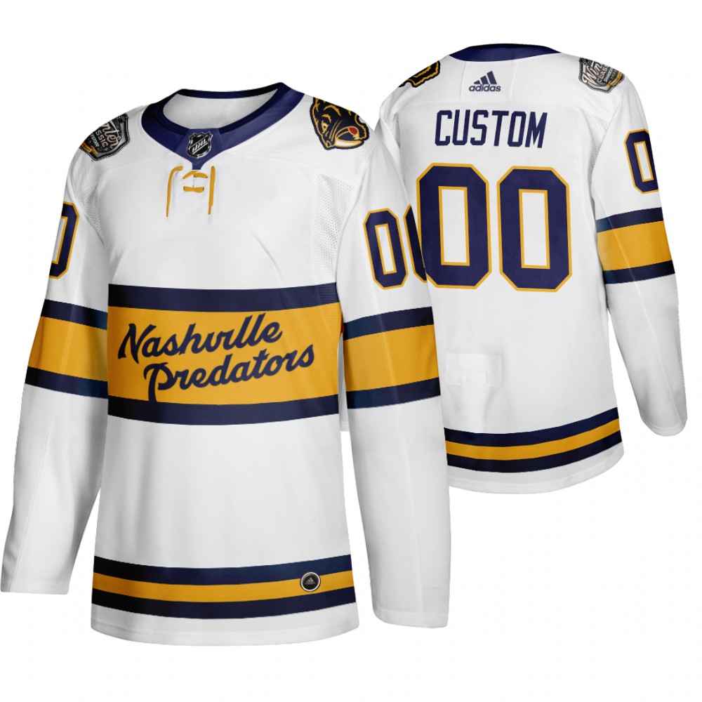Adidas Predators Custom Men's White 2020 Winter Classic Retro Authentic NHL Jersey