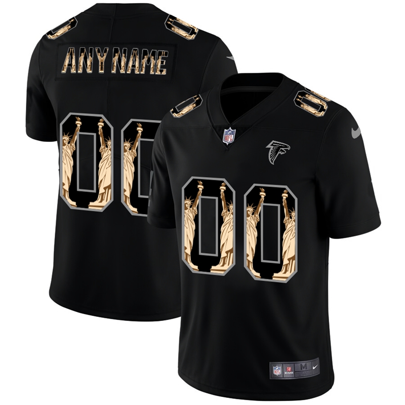 Atlanta Falcons Custom Carbon Black Vapor Statue Of Liberty Limited Football Jersey