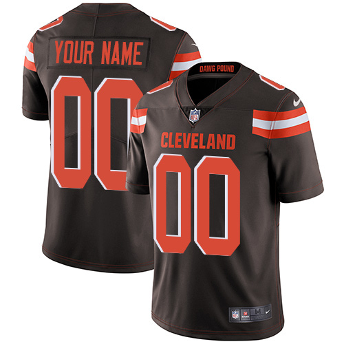 Youth Cleveland Browns Customized Brown Team Color Stitched Vapor Untouchable Limited Football Jersey