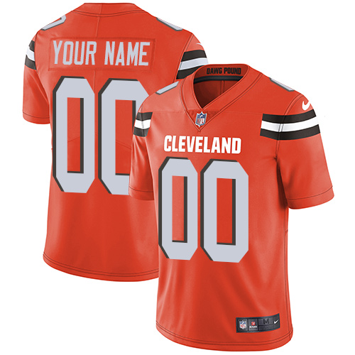Men's Cleveland Browns Customized Orange Alternate Stitched Vapor Untouchable Limited Football Jersey