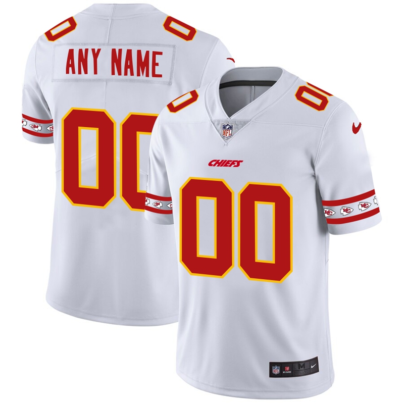 Kansas City Chiefs Custom White Team Logo Vapor Limited Football Jersey