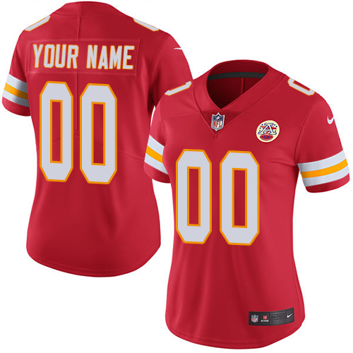 Women's Kansas City Chiefs Customized Red Team Color Stitched Vapor Untouchable Limited Football Jersey