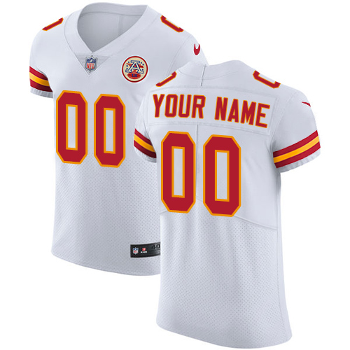 Men's Kansas City Chiefs Customized White Stitched Vapor Untouchable Elite Football Jersey