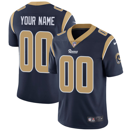 Youth Los Angeles Rams Customized Navy Blue Team Color Stitched Vapor Untouchable Limited Football Jersey