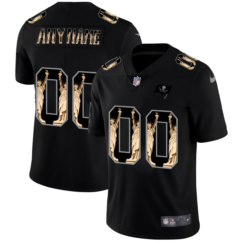 Tampa Bay Buccaneers Custom Carbon Black Vapor Statue Of Liberty Limited Football Jersey