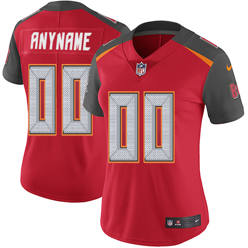 Women's Tampa Bay Buccaneers Customized Red Team Color Stitched Vapor Untouchable Limited Football Jersey