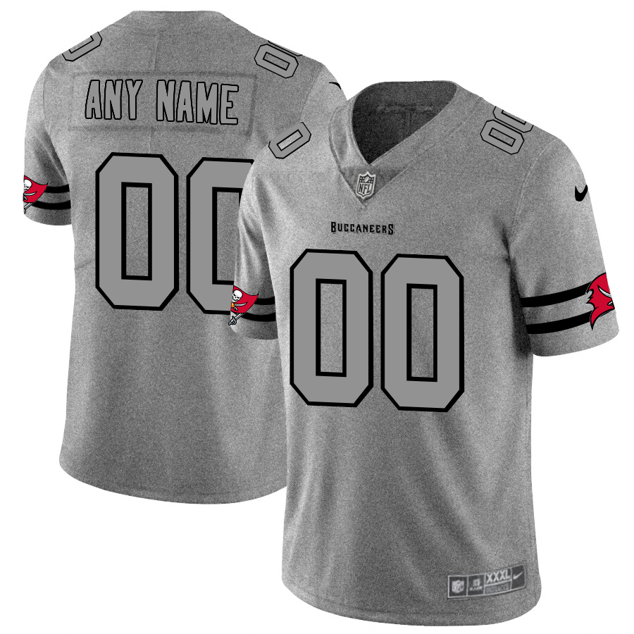 Men's Tampa Bay Buccaneers Custom Gray Gridiron II Vapor Untouchable Limited Football Jersey