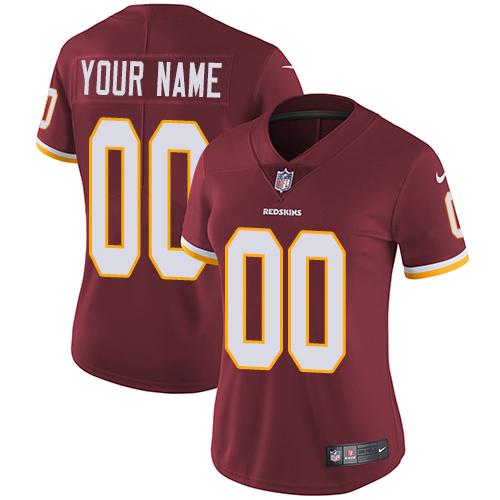 Women's Washington Redskins Customized Burgundy Red Team Color Stitched Vapor Untouchable Limited Football Jersey