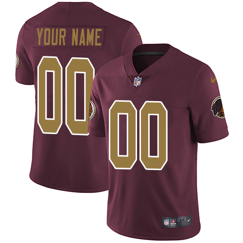 Men's Washington Redskins Customized Burgundy Red Alternate Stitched Vapor Untouchable Limited Football Jersey