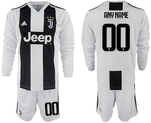 Juventus Personalized Home Long Sleeves Soccer Club Jersey