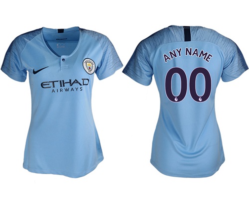 Women's Manchester City Personalized Home Soccer Club Jersey